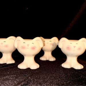 Vintage ceramic bunny  Egg Cups (4)